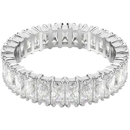 Swarovski Matrix Ring, Baguette-Schliff, Weiß, Silberfarbenes Finish