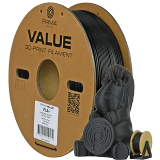 PrimaCreator PrimaValue PLA, Black, 1.75mm 1kg (PV-PLA-175-1000-BK)