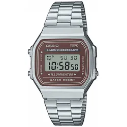Chronograph CASIO VINTAGE, silber (kastanienbraun, silberfarben), Armbanduhren, Damen, Quarzuhr, Armbanduhr,Damenuhr, Herrenuhr, Digitaluhr, Resinarmband