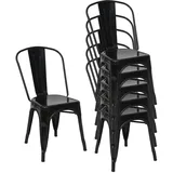 MCW Stapelstuhl MCW-A73 Metall schwarz 6er Set