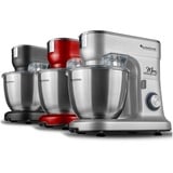 TurboTronic by Z-Line Küchenmaschine Knetmaschine, rot, Rührmaschine, 1200 W, 5 l Schüssel, Teigkneter, Küchenmixer, 1200W mit 6,5L Edelstahl-Rührschüssel rot