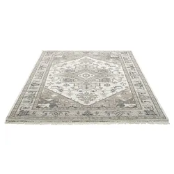 Wollteppich THEKO "Versian 877", beige (natur), B:60cm H:10mm L:90cm, Schurwolle, Teppiche, handgeknüpft, reine Wolle, orientalisches Design