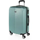 ITACA - Koffer Groß, Koffer Mittelgroß, Hartschalenkoffer M - Robuster Hartschalenkoffer & Koffer & Trolleys mit 4 Rollen, ideal als Reisekoffer für Jede Reise, Aquamarine