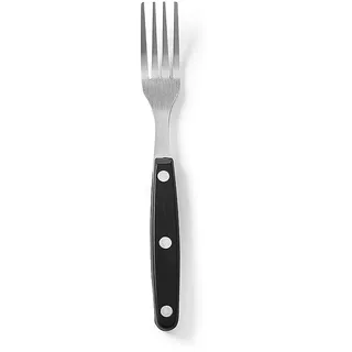 HENDI Steak-Gabel, Stückzahl: 6, mit ABS Griff, Steak-Besteck, 200mm, ABS Kunststoff, Edelstahl