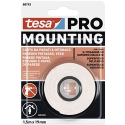 Doppelseitiges Klebeband Befestigung Pro Wand lackiert 1.5M X 19Mm 66743 TESA