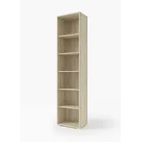 Stella Trading OFFICE LINE Aktenregal in Eiche Sonoma Optik - Schmales Standregal mit 6 Fächern - Modernes Büromöbel Komplettset - 52 x 220 x 35 cm