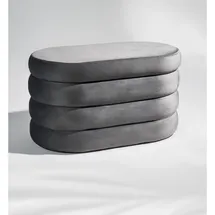 Blumtal Sitzbank Samt Grau 76 x 42 x 42,5 cm
