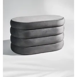 Blumtal Sitzbank Samt Grau 76 x 42 x 42,5 cm