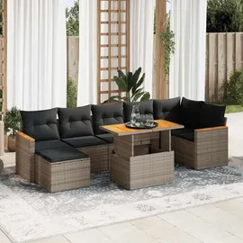 vidaXL Garten-Lounge-Set 8-tlg. grau