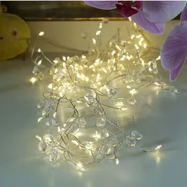 MARELIDA LED Lichterkette Diamant Cluster Dekolichterkette - 100 warmweiße LED - L: 1,2...
