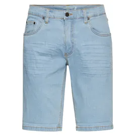 Arizona Jeansshorts ARIZONA, Herren, Gr. 33, blau (bleached), Denim/Jeans, Obermaterial: 98% Baumwolle, 2% Elasthan, kontrastfarbene Details, Basic, normal knieumspielend, Jeans, gerader Schnitt, niedrige Leibhöhe