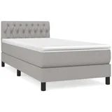 vidaXL Boxspringbett mit Matratze Hellgrau 90x200 cm Stoff1398497