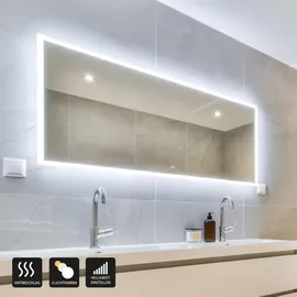Home Deluxe - LED-Spiegel NOLA - Rechteckig 120 x 70 cm - 3 verschiedene Lichtfarben, Antibeschlagssystem - 38 Watt Gesamtleistung I Wandspiegel Badspiegel Badezimmerspiegel