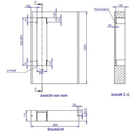 Schedel Schamwand WC für emco asis WC Modul - Neutral