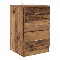 VidaXL Nachttisch mit Schubladen Altholz 40 x 40 x