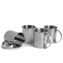 Echtwerk Küchenbecher 1,0 l Silber 4 St.