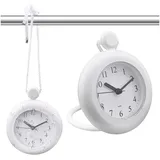 nsihing Wanduhr Analog-Badezimmeruhr –leisem Uhrwerk,zum Hängen oder Aufstellen (ABS-Kunststoff,mit benötigt 1 AA-Batterie (nicht enthalten) weiß