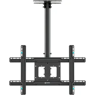 ONKRON TV Deckenhalterung für 32-80 Zoll Fernseher bis zu 68 kg, Monitor und TV Halterung Decke schwenkbar neigbar, max VESA 600x400, Deckenhalterung für Fernseher höhenverstellbar Schwarz N1L-B