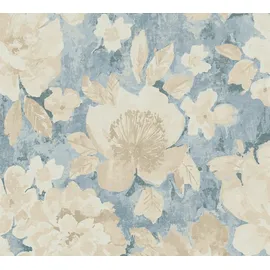 A.S. Création Aquarell Dreams Vliestapete 10 m x 0,64 m 1 St Blau/Beige/Weiß 396071