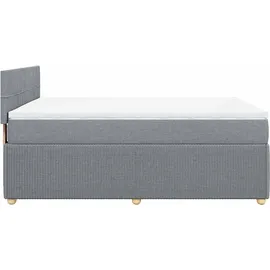 vidaXL Boxspringbett mit Matratze Hellgrau 140x200 cm Stoff