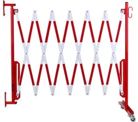 Scherengitter 3,6 x 1,05m rot/weiß mit Wandfixierung