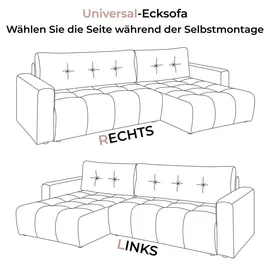 lookway Ecksofa ASTON mit Schlaffunktion und Bettkasten