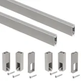 Emuca - Schrankstangen-Set Luxe, 1,15 m, Bemalte Steinfarbe, Aluminium und Kunststoff, Partie von 2