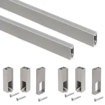 Emuca - Schrankstangen-Set Luxe, 1,15 m, Bemalte Steinfarbe, Aluminium und Kunststoff, Partie von 2
