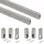 Emuca - Schrankstangen-Set Luxe, 1,15 m, Bemalte Steinfarbe, Aluminium und Kunststoff, Partie von 2