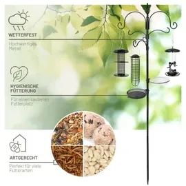 wildtier liebe Premium Futterstation 235cm, - Komplettset Schwarz