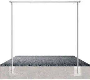 Schake Wäschetrockengerüst Ø60mm, Querstange 3,50m, 7 Haken einseitig, gebogen