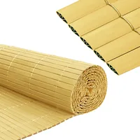 Froadp PVC Sichtschutzmatte Sichtschutzzaun Imitat Bambus mit Kabelbindern und W-Förmige Verstärkten Lamellen Wetterfest Balkon Sichtschutz Outdoor Gartensichtschutz Zaun 80x800cm (Bambus)