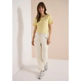 Cecil Damen, Gr. XXL (46), Länge 28, beige macadamia beige), Stoff, 55% Leinen, 45% Viskose. unifarben, loose fit knöchelfrei, Hosen, im Loose Fit