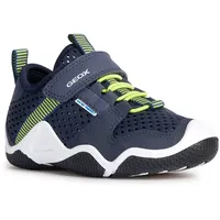 GEOX Jungen Jr Wader Sneaker, Navy Lime, 32 EU