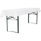 TexDeko Tischdecke für Bierzeltgarnitur 100x250cm, waschbar Weiß