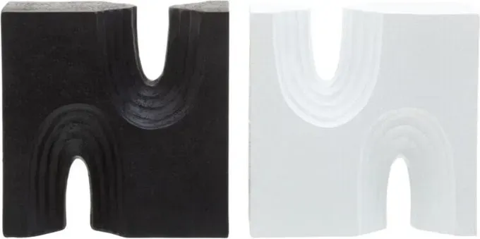 Premier Housewares Set mit 2 schwarz-weißen Büchernstützen mit abgewölbtem Design, moderne Dekoration, robuste Bücherstützen für die Bibliothek