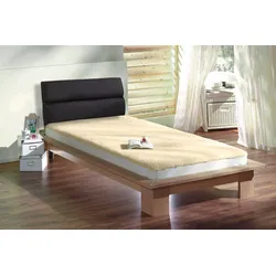 Matratzenauflage KINZLER "Lammflor Matratzen-Auflage", beige (natur), B:180cm L:200cm, Bezug (oben): 100% Schurwolle. Bezug (unten): 100% Polyester, Matratzenzubehör