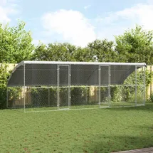 vidaXL Hundekäfig 3 Stück Silber 6 x 2 x 2 m