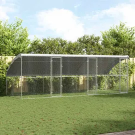 vidaXL Hundekäfig 3 Stück Silber 6 x 2 x 2 m