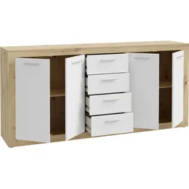 Forte Baccio 198 x 92 x 41 cm Artisan Eiche Dekor / Weiß matt