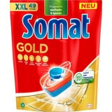 Somat Gold Spülmaschinen Tabs (49 Tabs), Geschirrspül Tabs für strahlend sauberes Geschirr auch bei niedrigen Temperaturen, Extra-Kraft gegen Eingebranntes