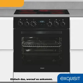 Exquisit EHE285-HBZ-020 Herd-Set schwarz