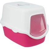 TRIXIE Katzentoilette Vico mit Haube 40 × 40 × 56 cm pink/weiß
