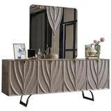 JV Möbel Sideboard 49 x 88 x 218 cm Braun mit Spiegel