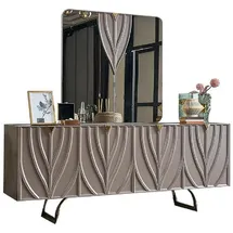 JV Möbel Sideboard 49 x 88 x 218 cm Braun mit Spiegel