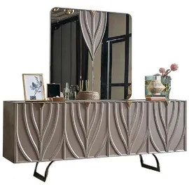 JV Möbel Sideboard 49 x 88 x 218 cm Braun mit Spiegel