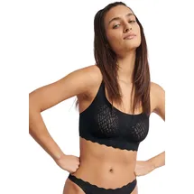 SLOGGI Bustier "ZERO Feel Bliss", Damen, Gr. XS, N-Gr, schwarz, Spitze, Obermaterial: 76% Polyamid, 24% Elasthan, Jacquardmuster, unifarben, BHs Bustier, mit Stretch-Spitze und herausnehmbaren Pads