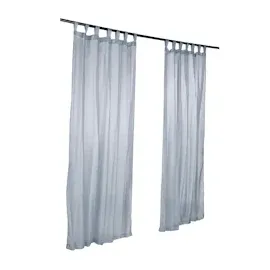 Relaxdays Vorhänge mit Schlaufen, 2er-Set, Voile, halbtransparente Gardinen, einfarbig, Polyester HxB 245x140 cm, silber