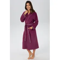 bruno banani Damenbademantel Danny, ideal für Sauna & Spa, Hotelbademantel, Morgenmantel, Langform, Microfaser, Kapuze, Gürtel, mit Logostreifen, aus 100% Baumwolle, XS-3XL rosa XXXL | 125 cm