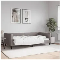 LuxusKollektion Schlafsofa Sofabett Stoffcouch Doppelschlafstuhl 100 x 200 ohne Matratze Taupe grau